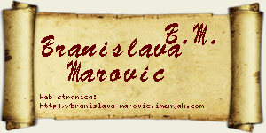 Branislava Marović vizit kartica